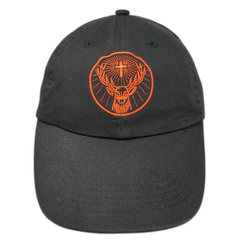 Jägermeister Baseball Cap Black One Size Stag Logo Bottle Graphic Slideback Hat